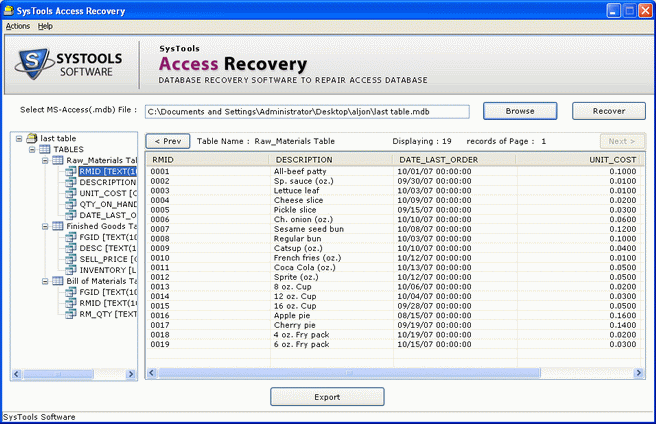 Advance Access File Recovery Tool 3.4